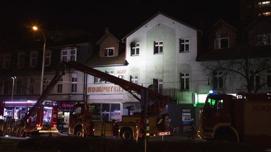 Pożar w budynku przy Placu Przyjaźni