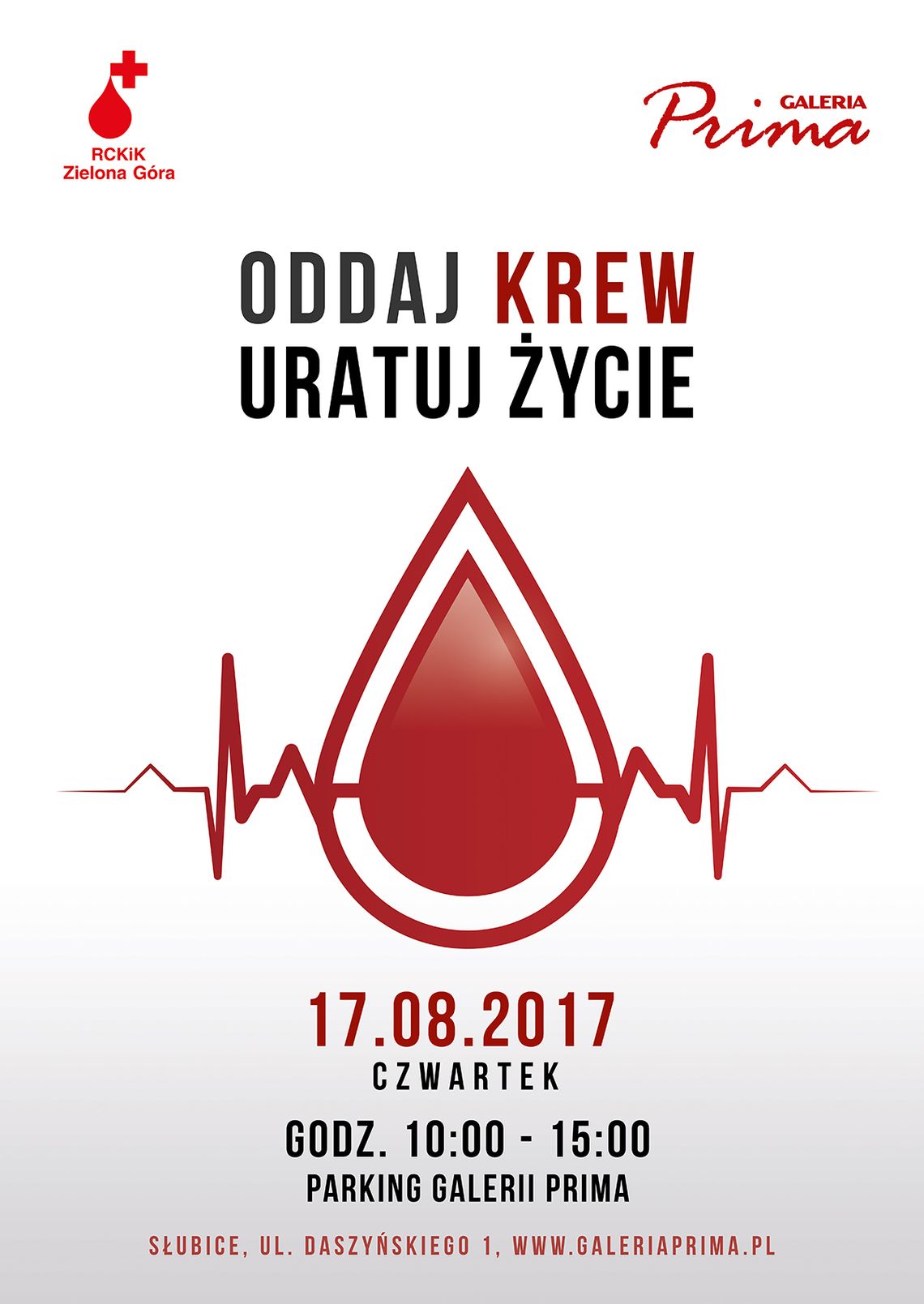 Zbiórka krwi w Galerii Prima – Oddaj krew uratuj życie