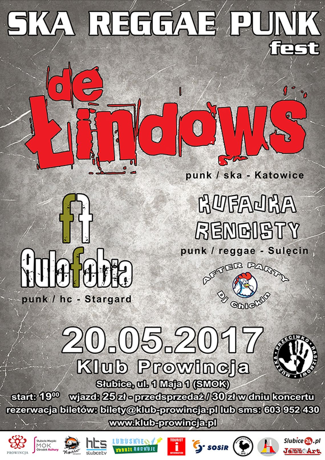 SKA Reggae Punk Fest - zagrają: De Łindows, Aulofobia, Kufajka Rencisty